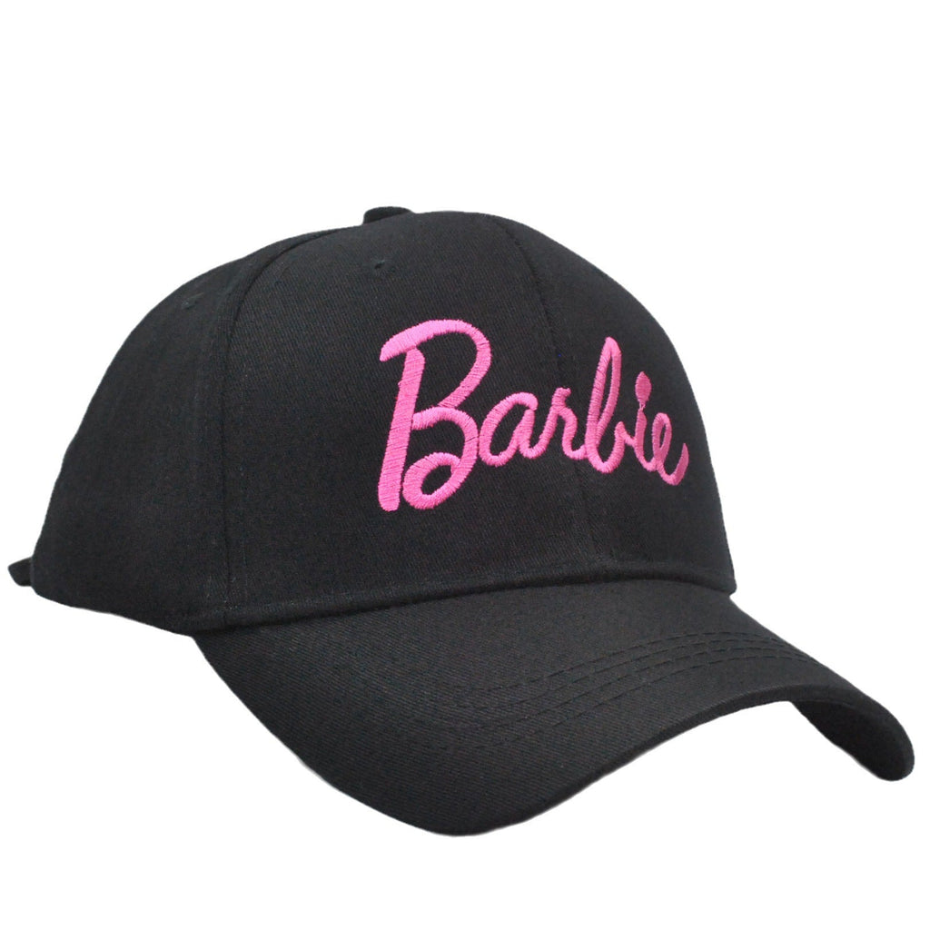 Cross-border new Barbie Barbie pink hard top baseball cap ins Korean version of cute embroidery curved eaves cap wholesale