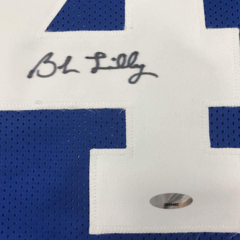Autographed/Signed Bob Lilly Dallas Retro Blue Football Jersey Tristar COA Holo Only