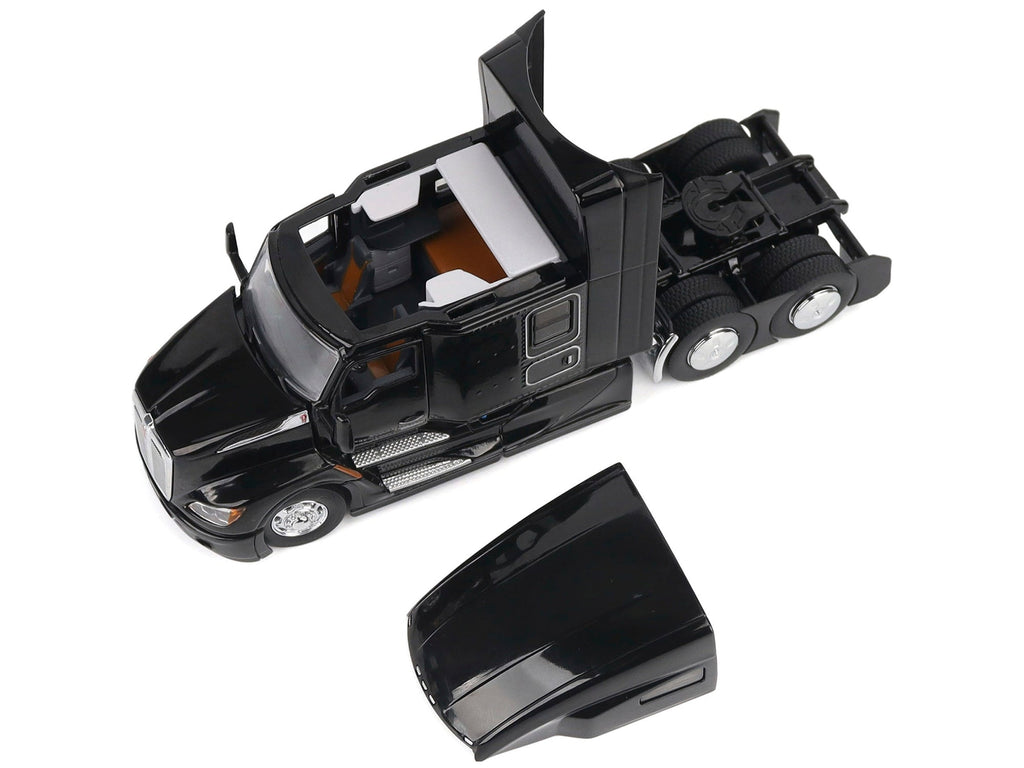 Kenworth T680 76" High Roof Sleeper Cab Truck Tractor Black "Transport Series" 1/50 Diecast Model by Diecast Masters