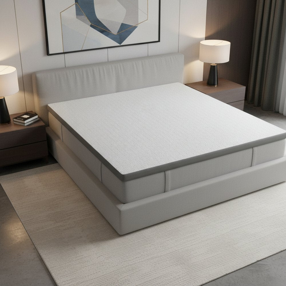 2" White Gel Memory Foam Cooling Queen Mattress Topper