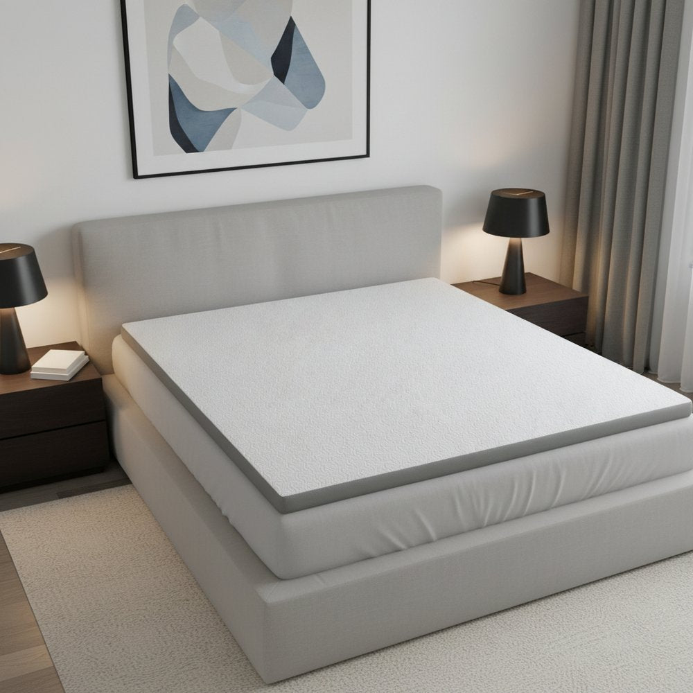 2" White Gel Memory Foam Cooling Queen Mattress Topper
