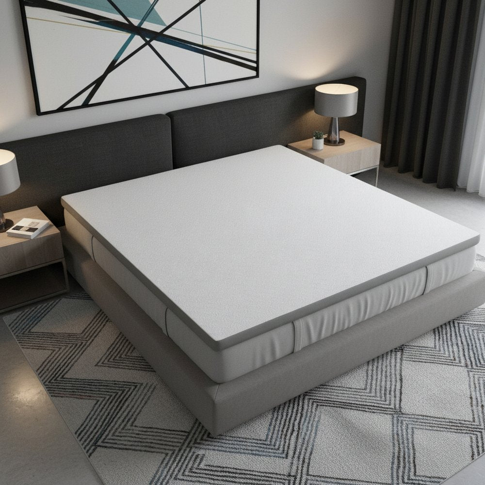 2" White Gel Memory Foam Cooling Queen Mattress Topper