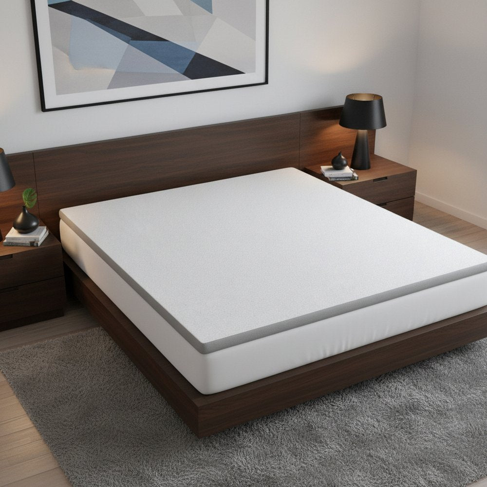 2" White Gel Memory Foam Cooling Queen Mattress Topper