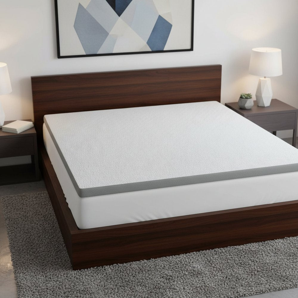 2" White Gel Memory Foam Cooling Queen Mattress Topper