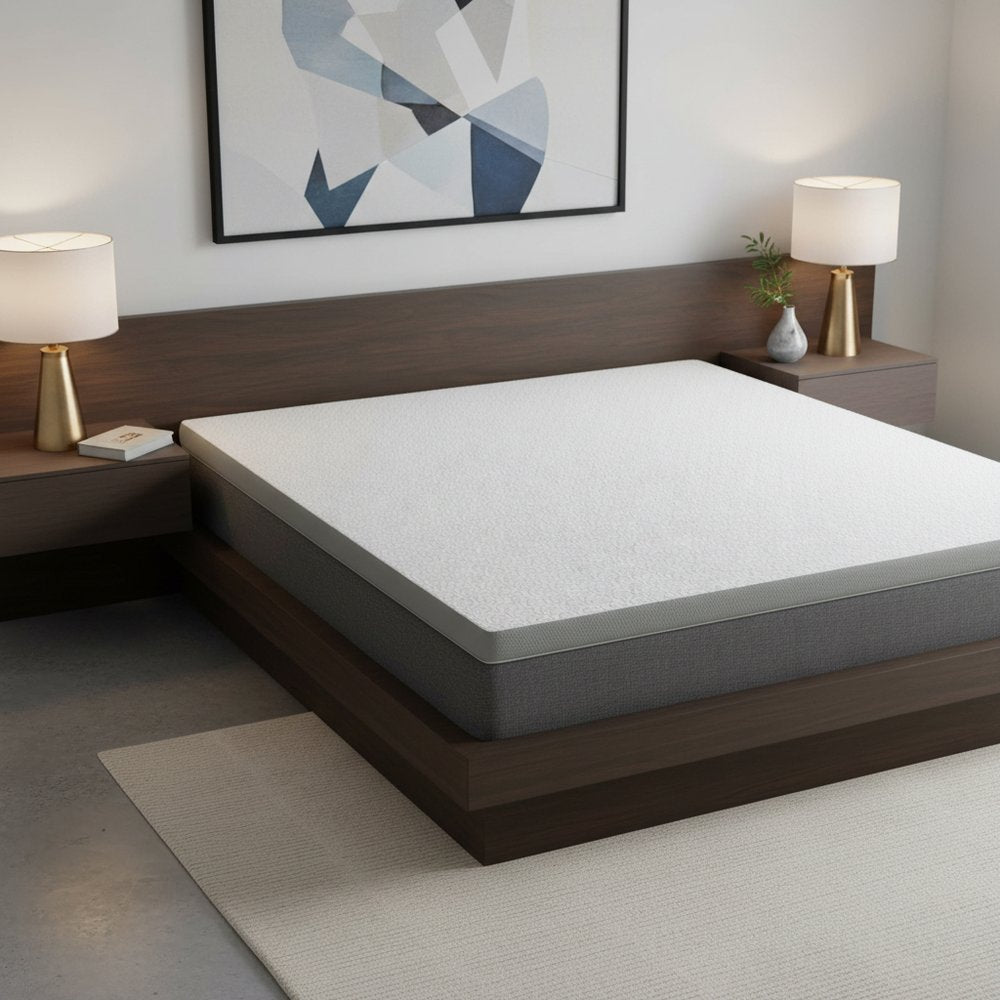 2" White Gel Memory Foam Cooling Queen Mattress Topper