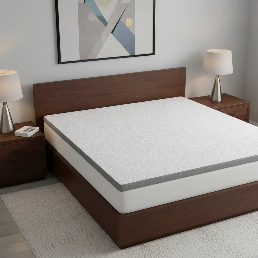 2" White Gel Memory Foam Cooling Queen Mattress Topper