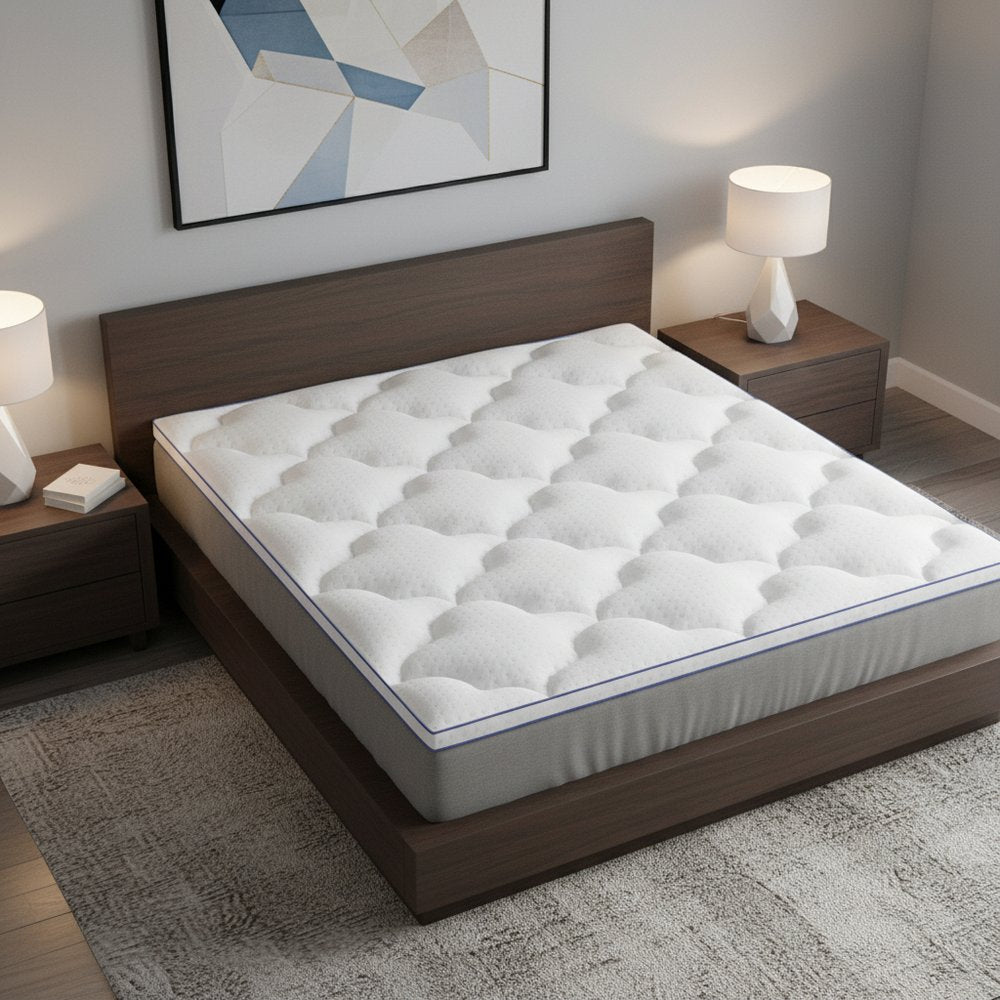 2" White Cotton Twin Mattress Topper