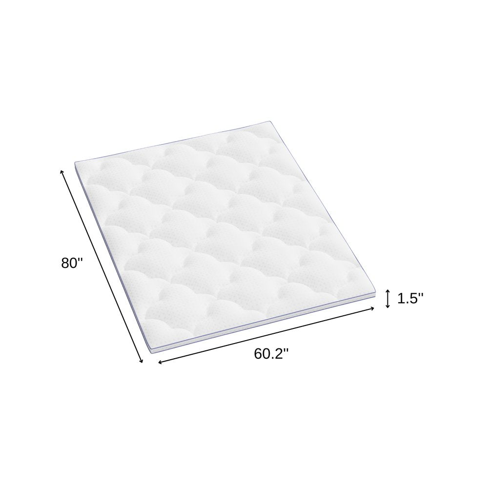 2" White Cotton Twin Mattress Topper