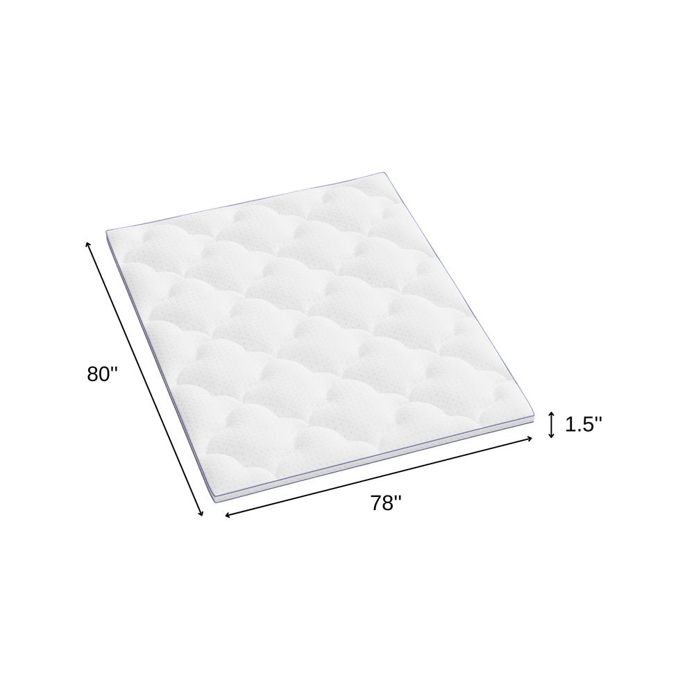 2" White Cotton Twin Mattress Topper