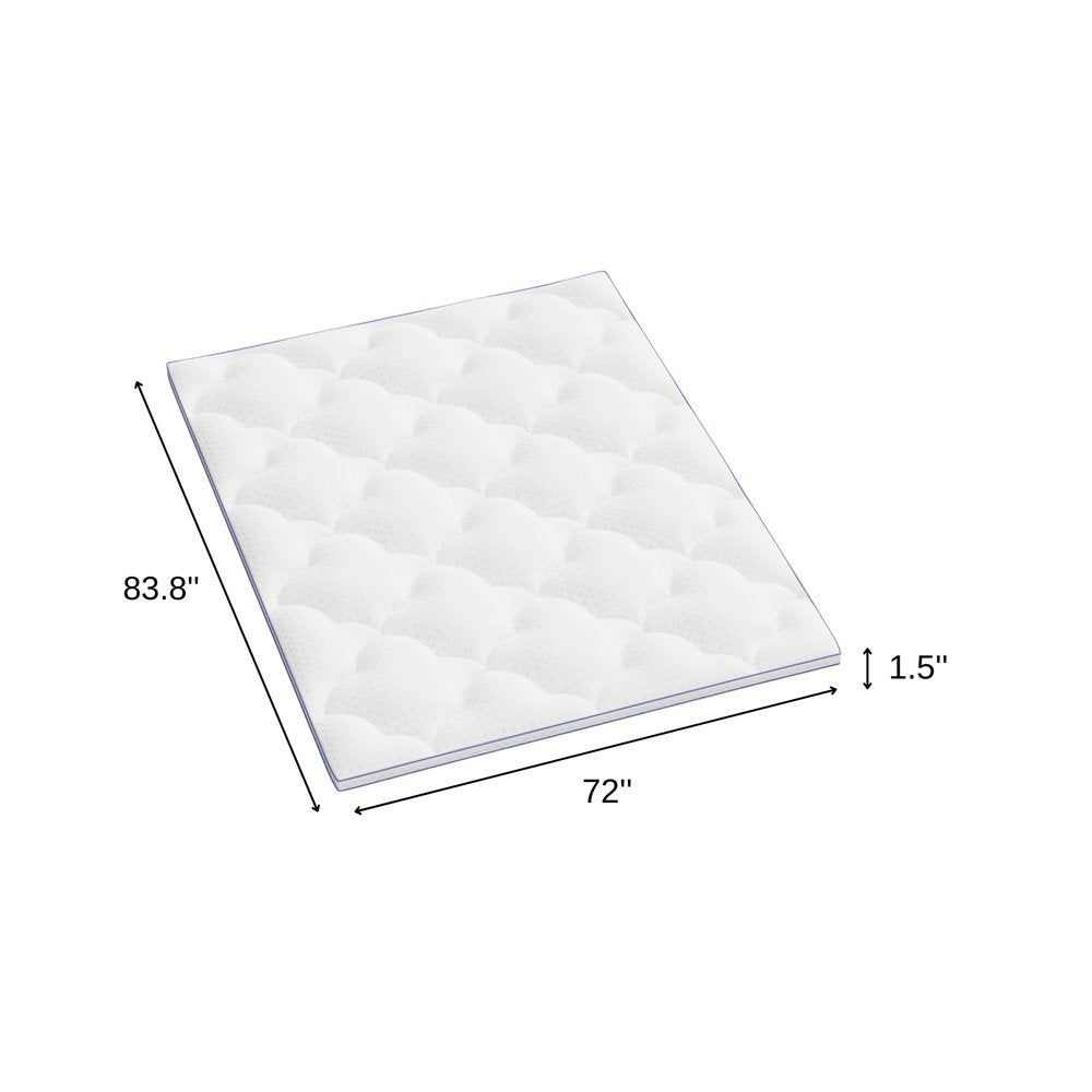 2" White Cotton Twin Mattress Topper