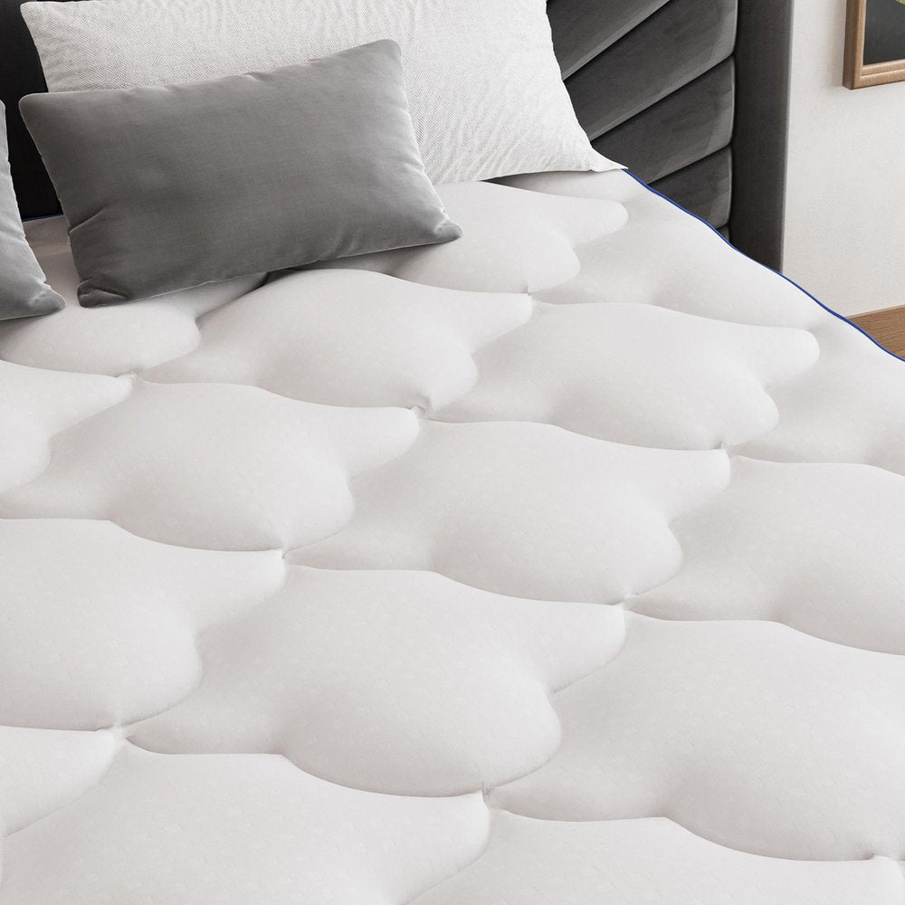 2" White Cotton Twin Mattress Topper