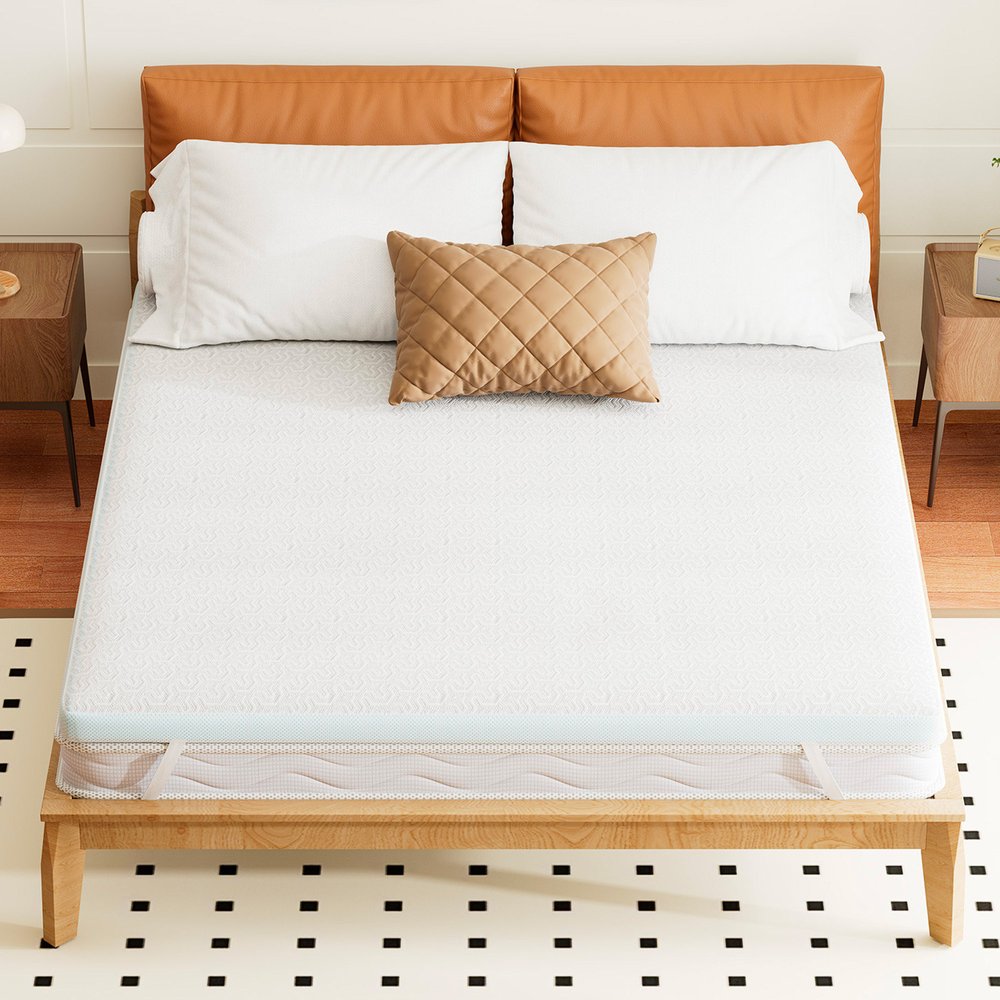 2" White Gel Memory Foam Cooling Queen Mattress Topper