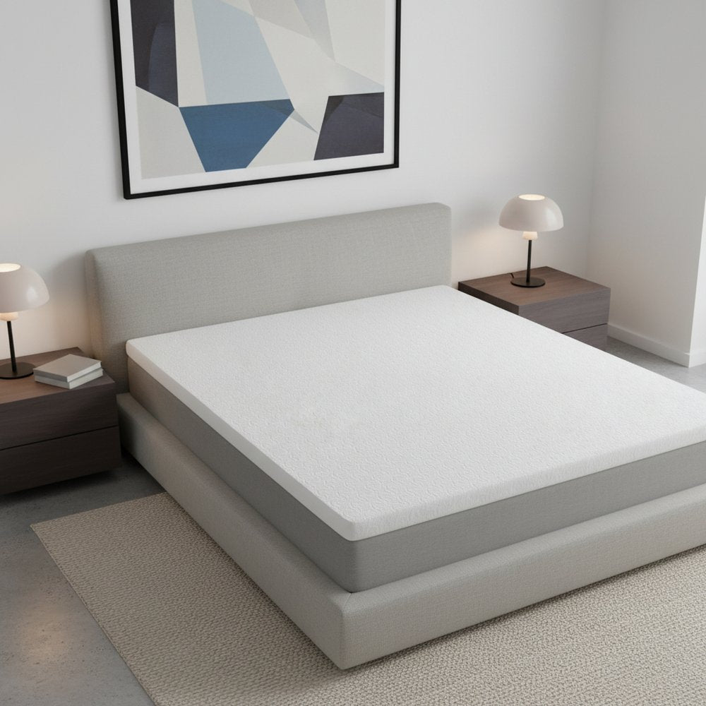 2" White Gel Memory Foam Cooling Queen Mattress Topper