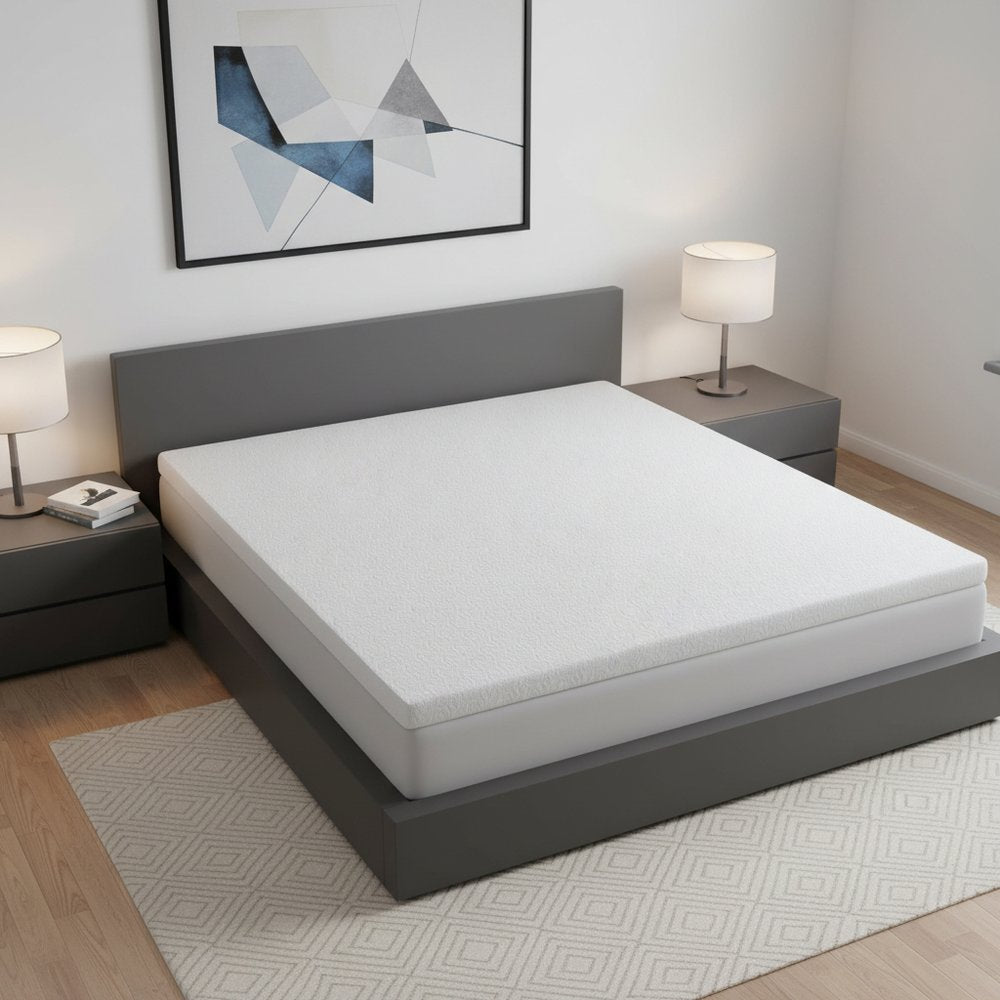 2" White Gel Memory Foam Cooling Queen Mattress Topper