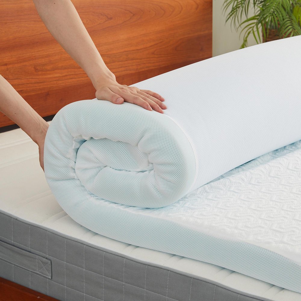 2" White Gel Memory Foam Cooling Queen Mattress Topper