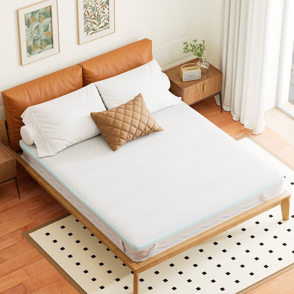 2" White Gel Memory Foam Cooling Queen Mattress Topper