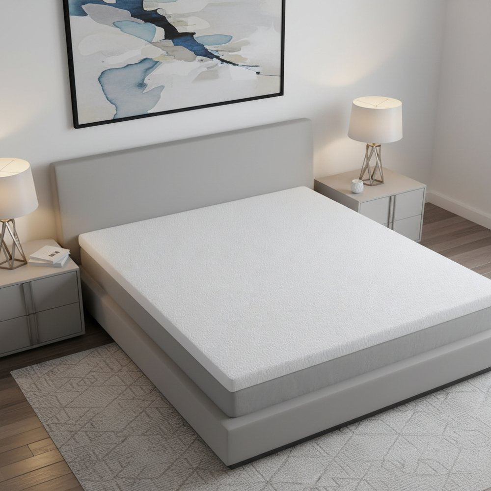 2" White Gel Memory Foam Cooling Queen Mattress Topper