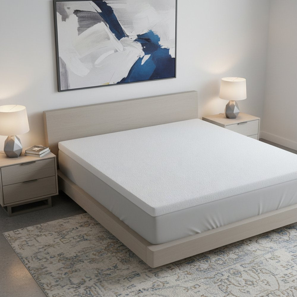 2" White Gel Memory Foam Cooling Queen Mattress Topper