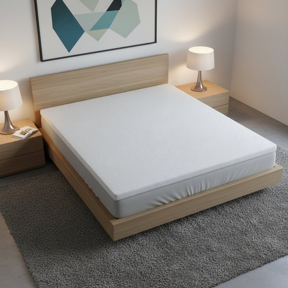 2" White Gel Memory Foam Cooling Queen Mattress Topper