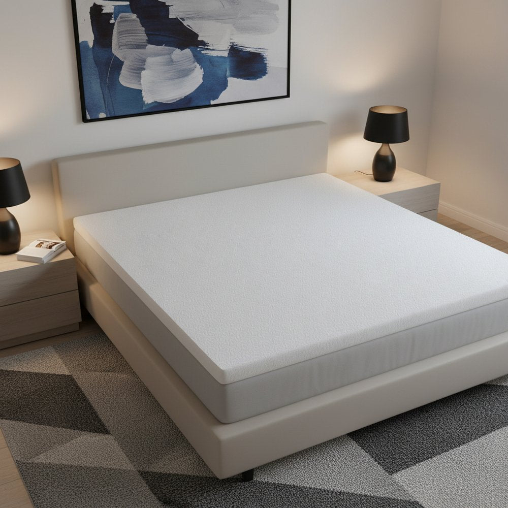 2" White Gel Memory Foam Cooling Queen Mattress Topper