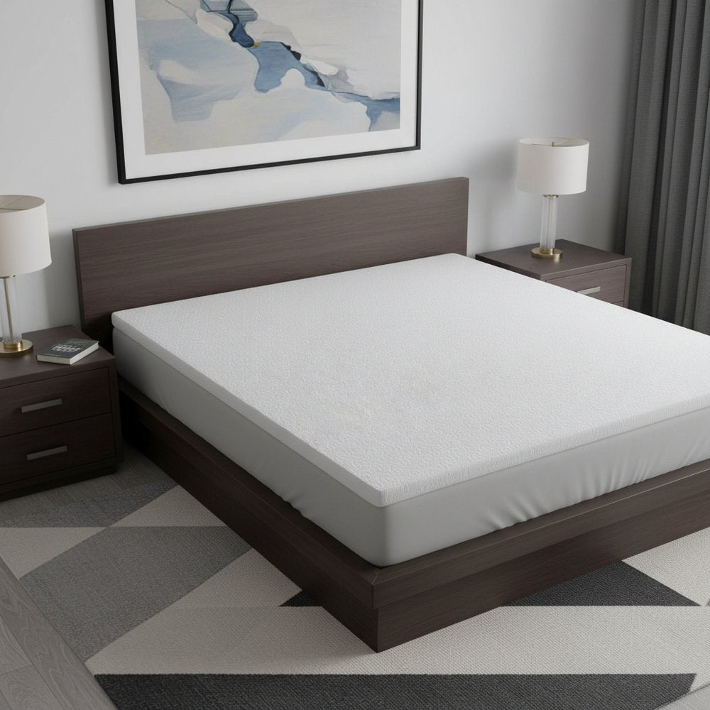2" White Gel Memory Foam Cooling Queen Mattress Topper