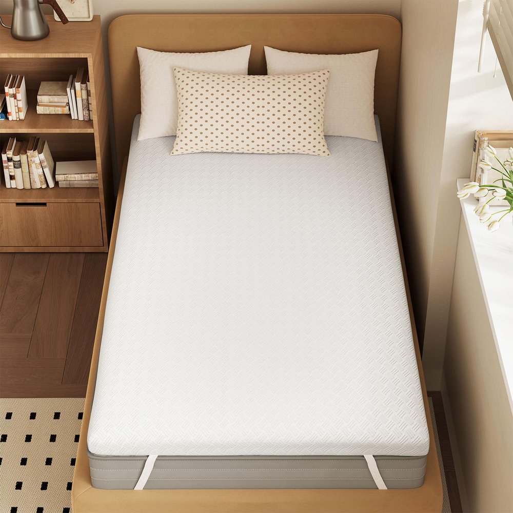 4" White Memory Foam Twin Mattress Topper