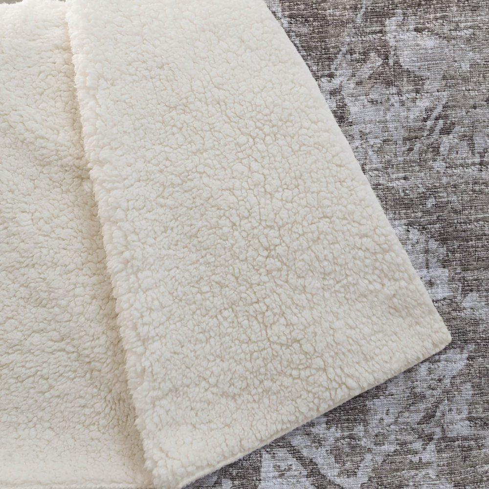 50" X 70" Brown And Beige Damask Polyester Woven Plush Throw Blanket
