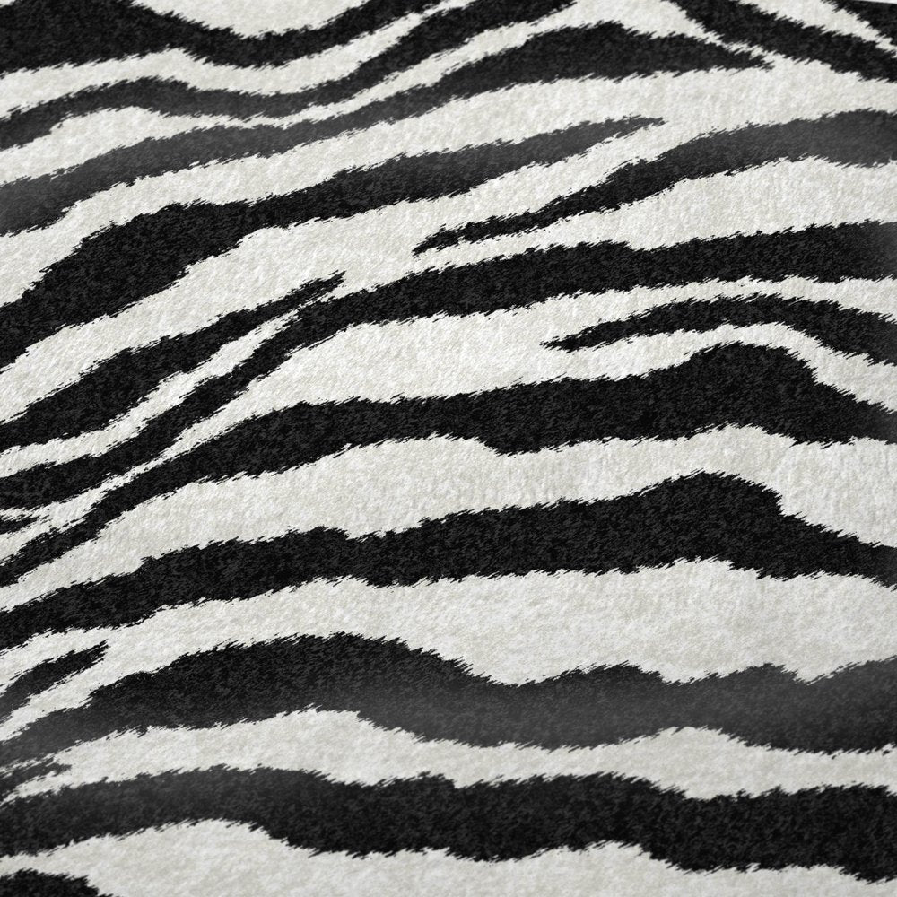50" X 70" Black And Ivory Zebra Microfiber Plush Throw Blanket