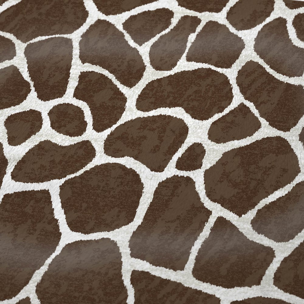 50" X 70" Coffee And Ivory Giraffe Microfiber Plush Throw Blanket