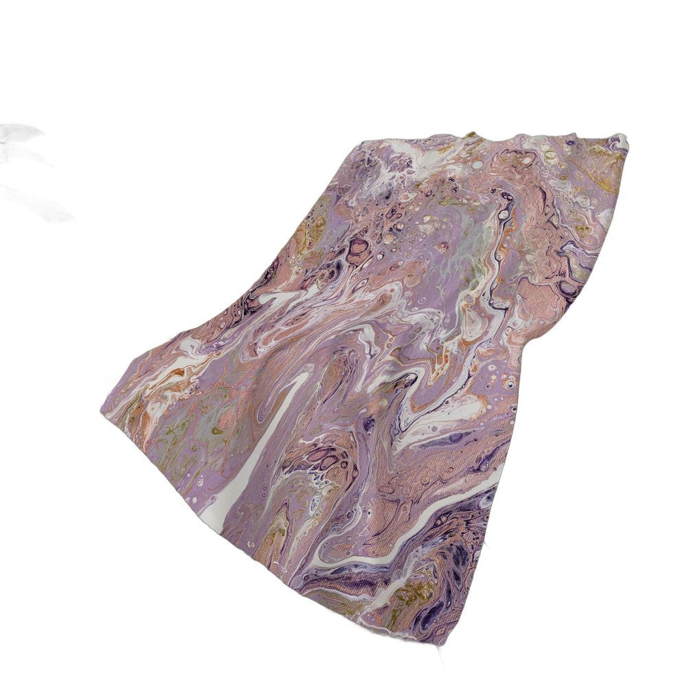 50" X 70" Lavender Pink And Ivory Abstract Polyester Woven Plush Throw Blanket