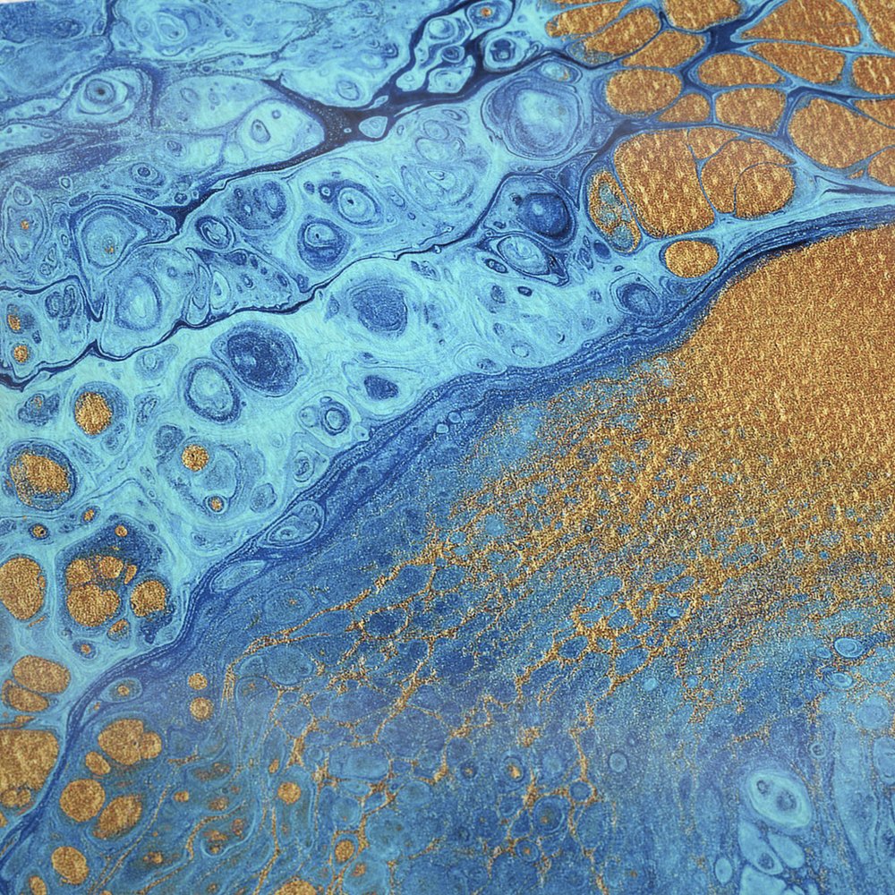 50" X 70" Cobalt And Copper Abstract Microfiber Plush Throw Blanket