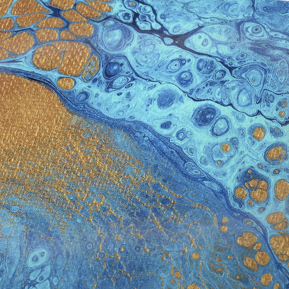 50" X 70" Cobalt And Copper Abstract Microfiber Plush Throw Blanket