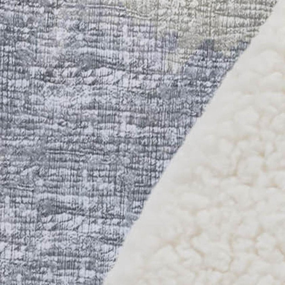 50" X 70" Gray And Silver Abstract Polyester Woven Plush Throw Blanket