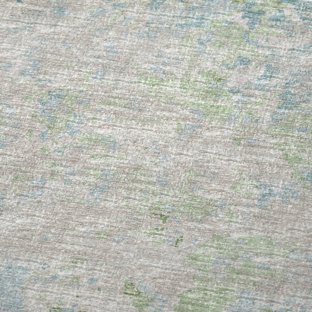 50" X 70" Green Teal And Beige Abstract Microfiber Plush Throw Blanket