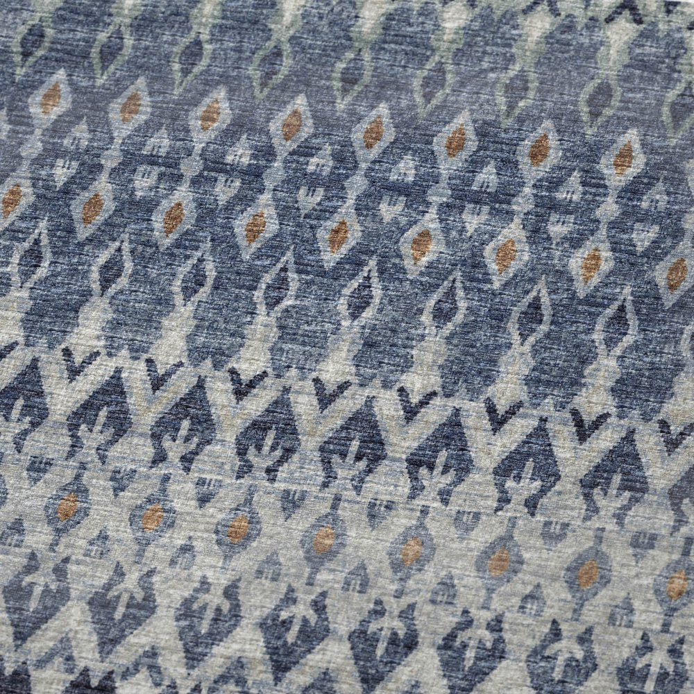 50" X 70" Blue And Orange Geometric Microfiber Plush Throw Blanket