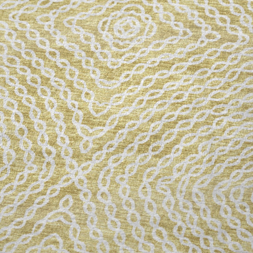 50" X 70" Yellow And Beige Abstract Polyester Woven Plush Throw Blanket