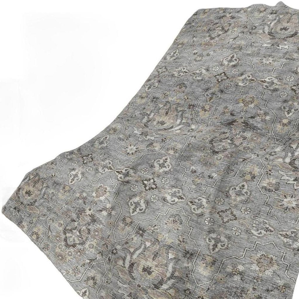 50" X 70" Charcoal And Gray Floral Polyester Woven Plush Throw Blanket