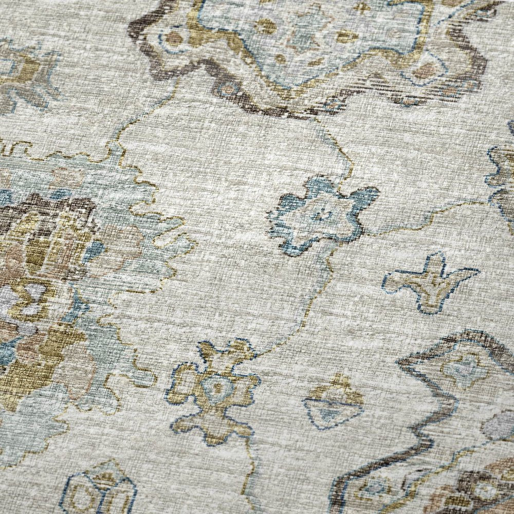 50" X 70" Linen Coffee And Teal Floral Microfiber Plush Throw Blanket