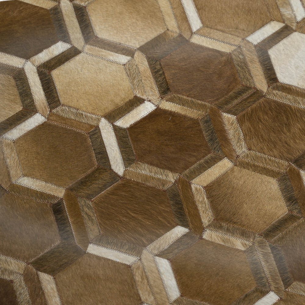 50" X 70" Brown And Beige Geometric Microfiber Plush Throw Blanket