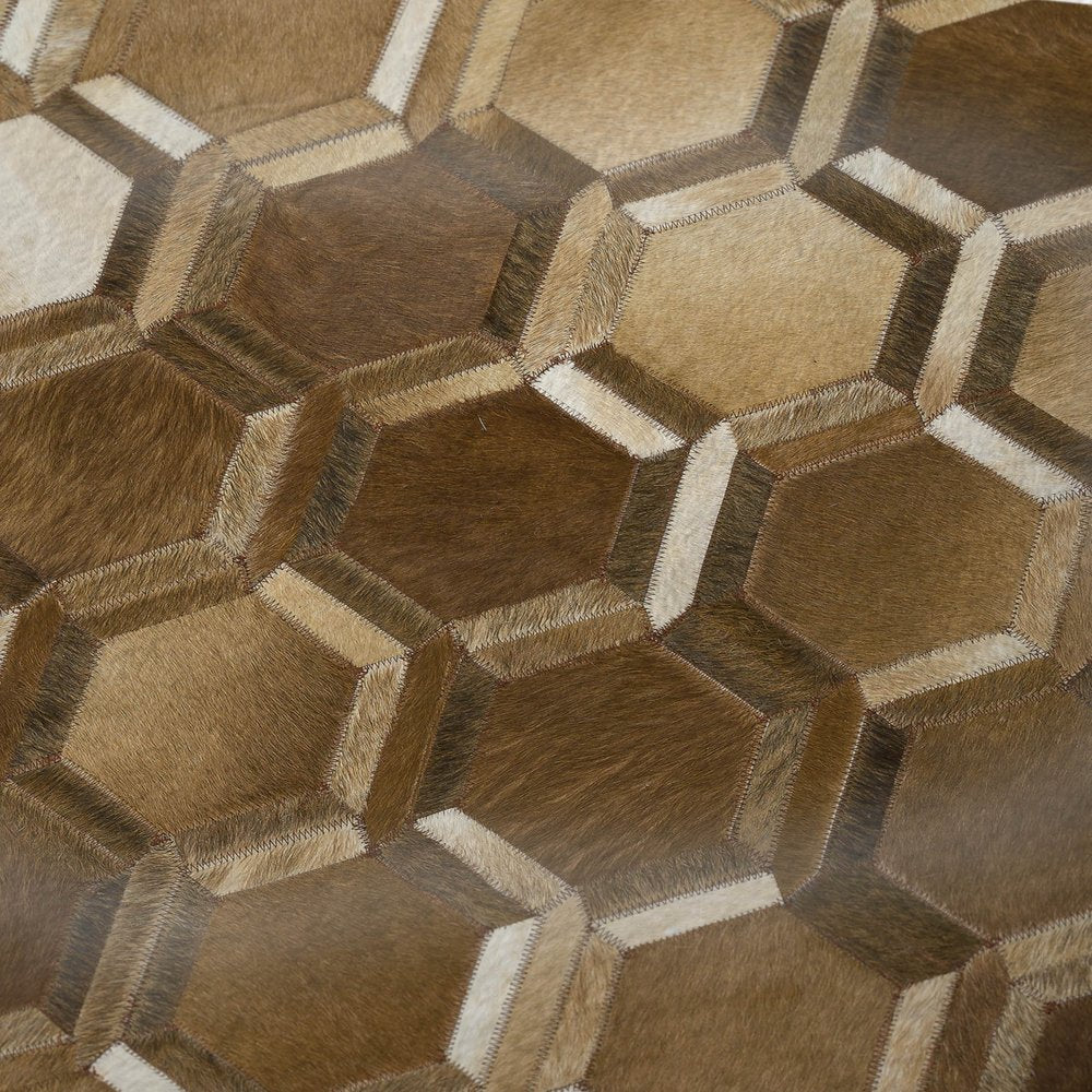 50" X 70" Brown And Beige Geometric Microfiber Plush Throw Blanket