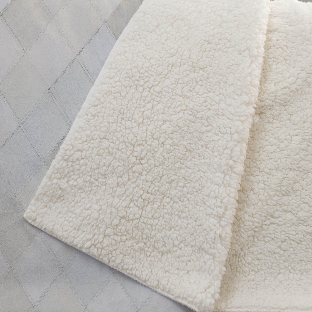 50" X 70" Ivory And Beige Geometric Microfiber Plush Throw Blanket