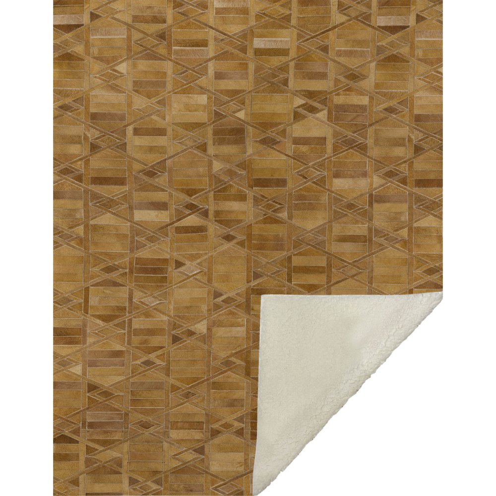50" X 70" Brown Beige And Coffee Geometric Microfiber Plush Throw Blanket
