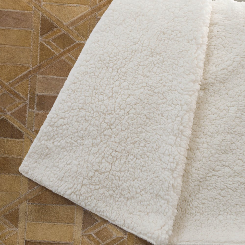 50" X 70" Brown Beige And Coffee Geometric Microfiber Plush Throw Blanket