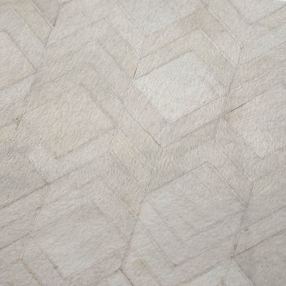 50" X 70" Ivory And Beige Geometric Microfiber Plush Throw Blanket