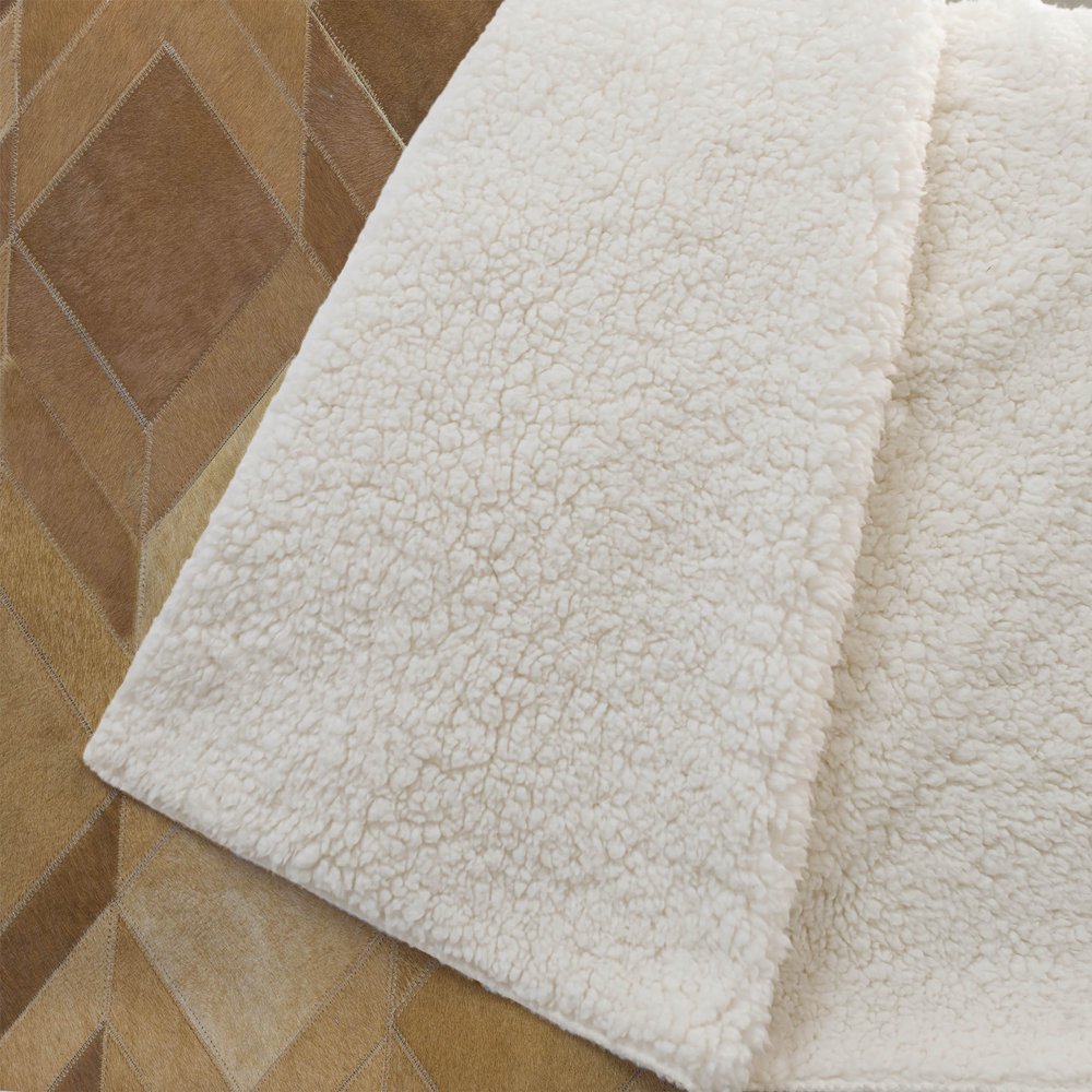 50" X 70" Brown Beige And Gold Geometric Microfiber Plush Throw Blanket