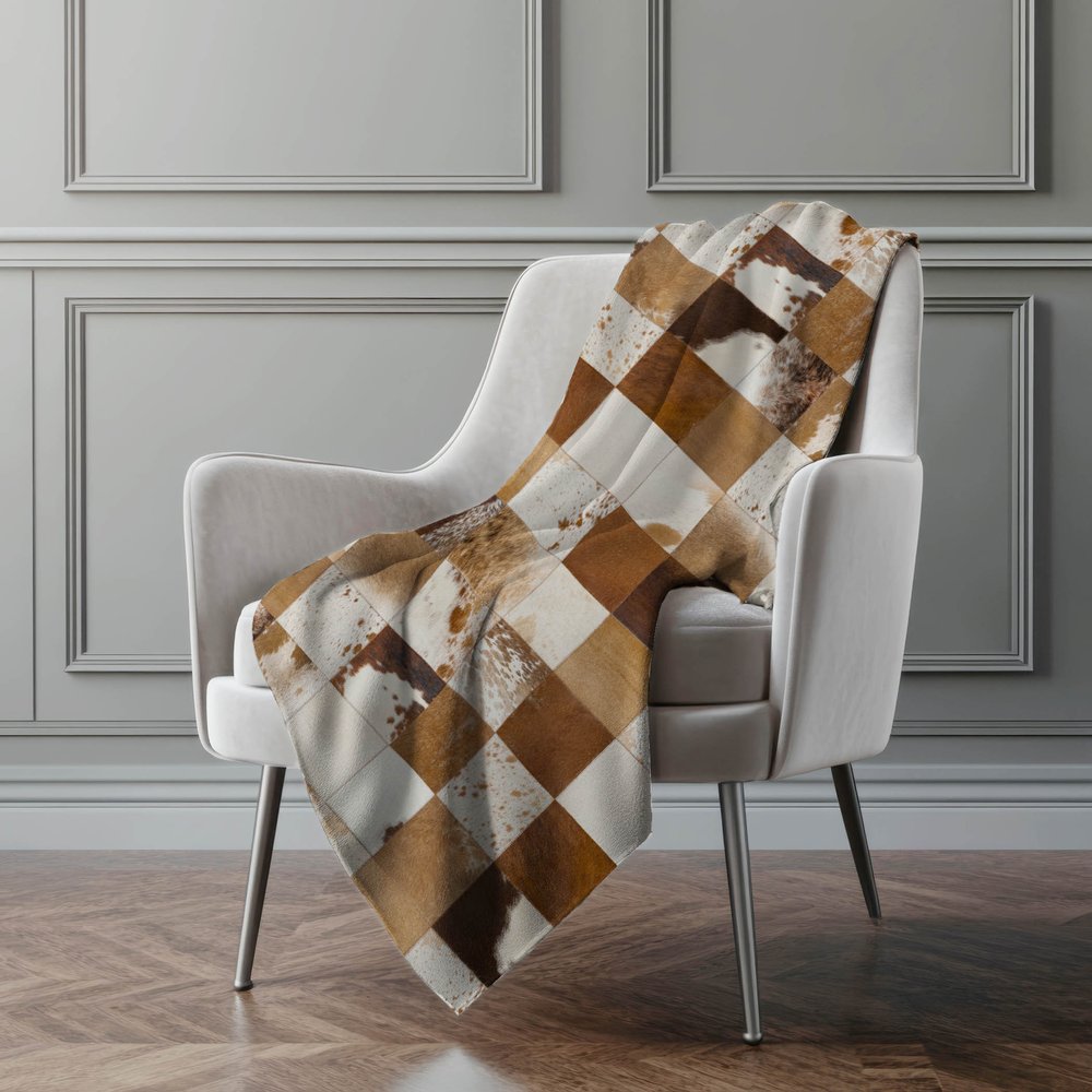 50" X 70" Brown And Ivory Animal Print Microfiber Plush Throw Blanket