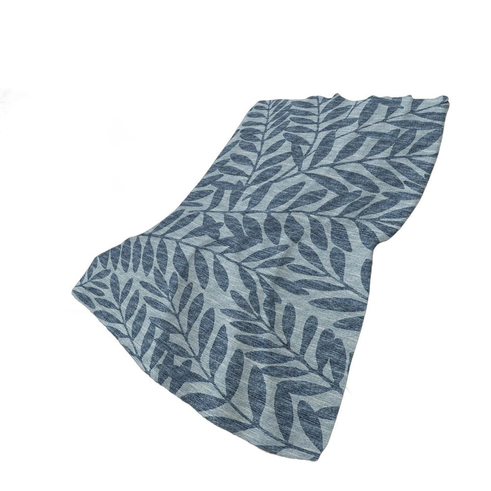 50" X 70" Blue And Sky Blue Floral Polyester Woven Plush Throw Blanket