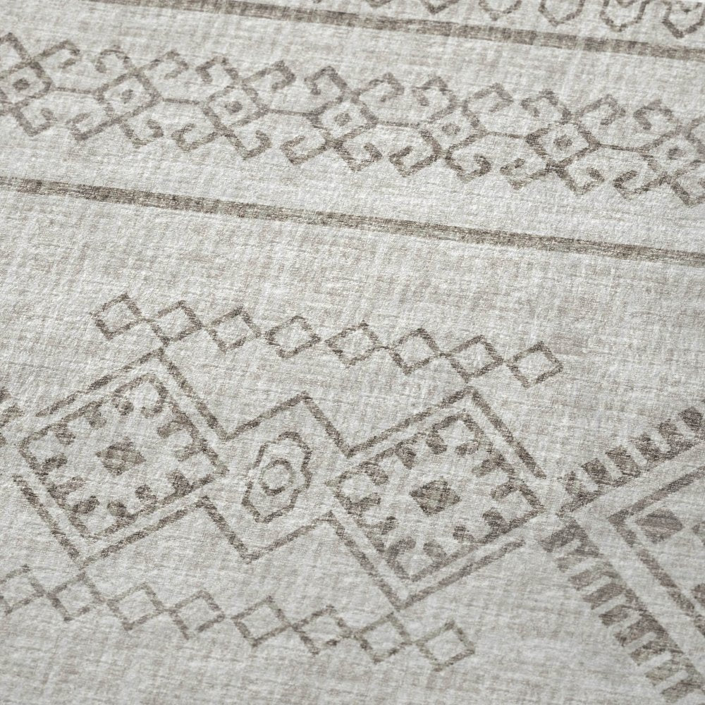 50" X 70" Taupe And Ivory Geometric Microfiber Plush Throw Blanket
