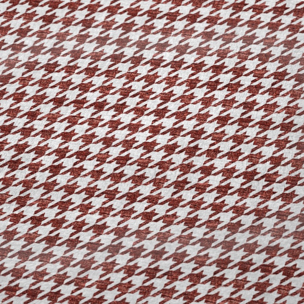 50" X 70" Red And White Houndstooth Microfiber Plush Throw Blanket