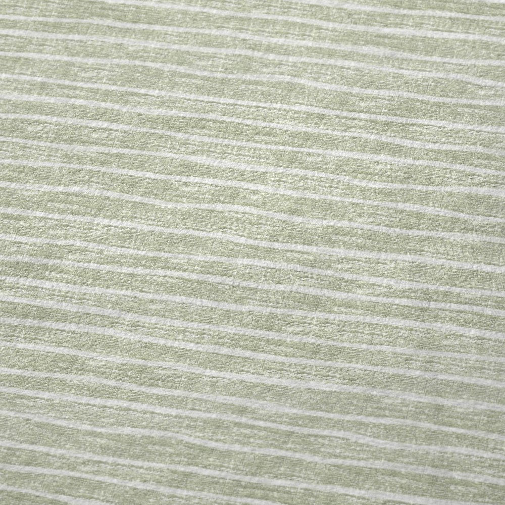50" X 70" Mint Green And Ivory Striped Microfiber Plush Throw Blanket